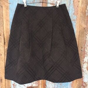 Talbots Black Flare Skirt with Velvet Pattern